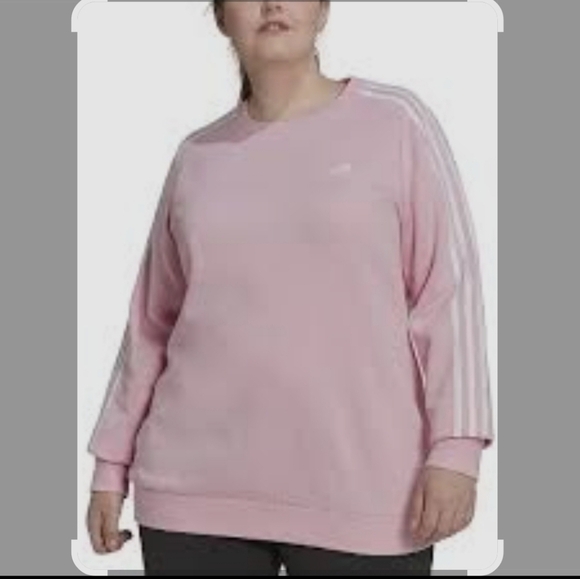 adidas Jackets & Blazers - Adidas Light Pink Crewneck with White Accents